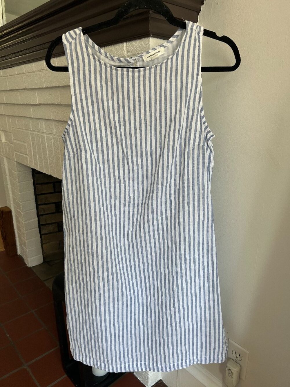 Beachlunchlounge Sleeveless Blue & White Stripes Summer Dress Size S/P